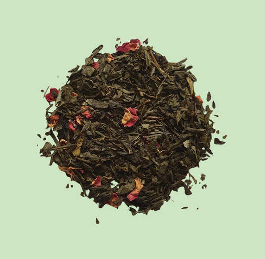Japanese Sencha, Sukura Cherry Blossoms and Rose Petals