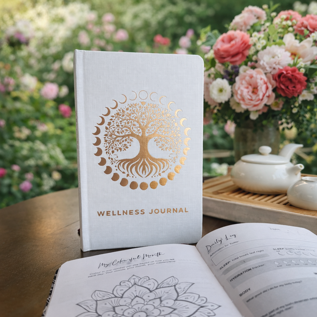 The White & Rose Gold Well-Being Journal – Tree of Life